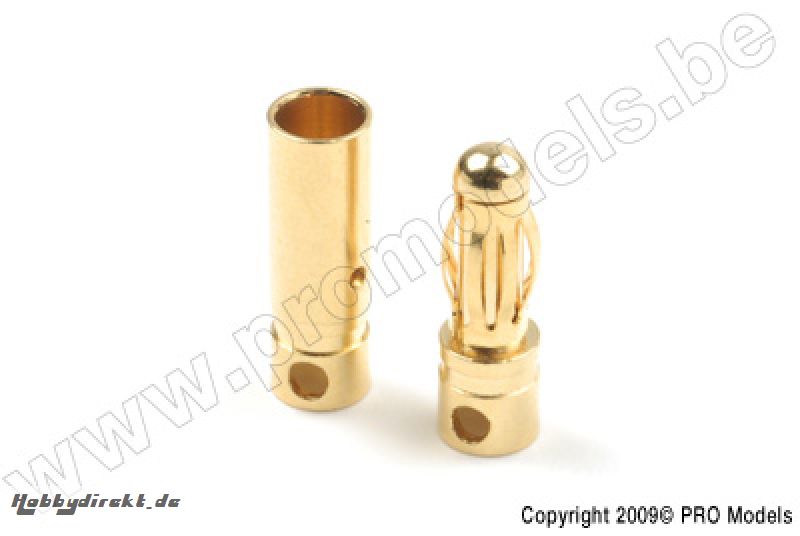 G-Force RC - Steckverbinder - 4.0mm - Goldkontakten - Short - Stecker + Buchse - 4 Paare GF-1000-006