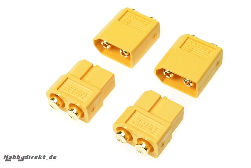 G-Force RC - Steckverbinder - XT-60PB - Goldkontakten - Stecker + Buchse - 2 Paare GF-1042-001