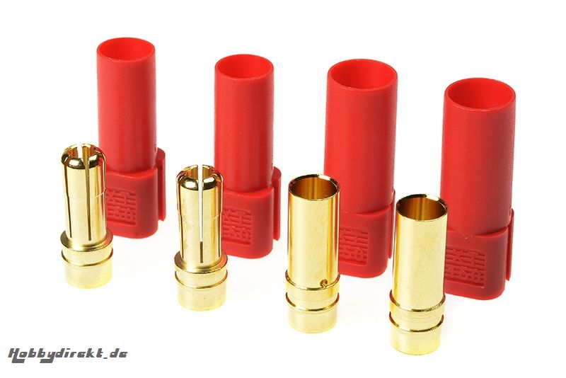 G-Force RC - Steckverbinder - XT-150 - Goldkontakten - Stecker + Buchse - Rot - 2 Paare GF-1055-002