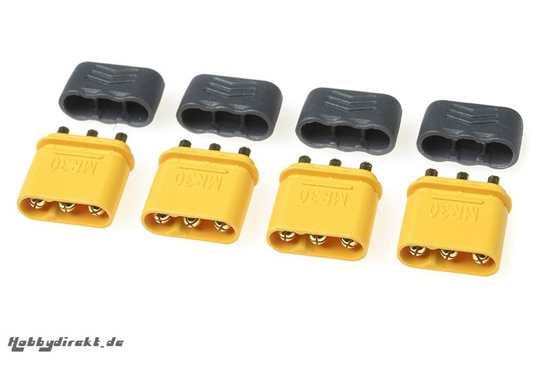 G-Force RC - Connector - MR-30 3-Polig - mit Kappe - Goldkontakten - Stecker - 4 St GF-1085-002