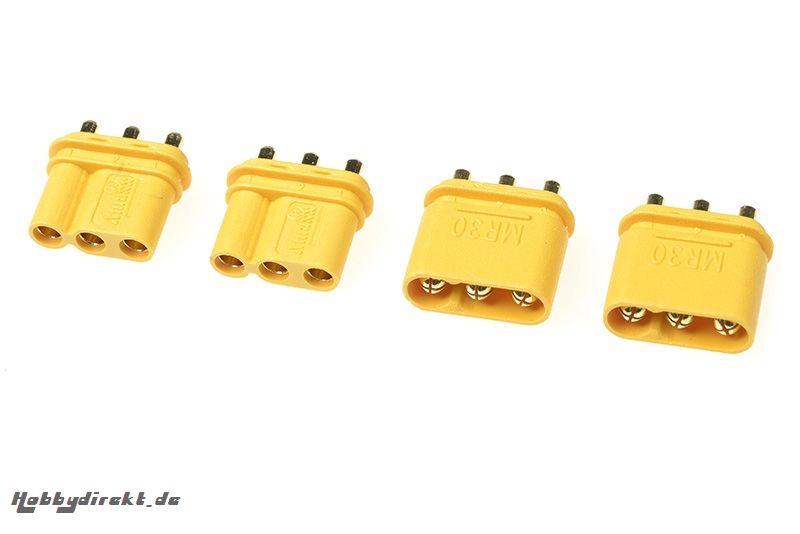 G-Force RC - Connector - MR-30PB 3-Polig - Goldkontakten - Stecker + Buchse - 2 Paare GF-1087-001