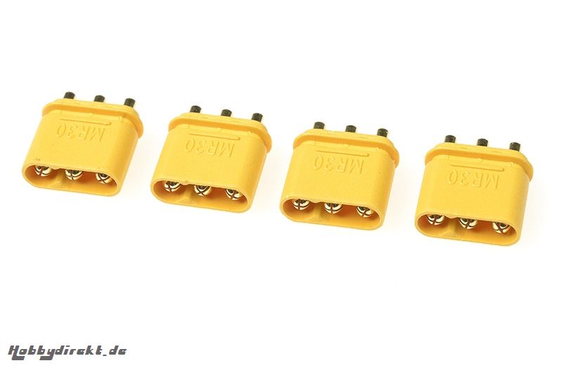 G-Force RC - Connector - MR-30PB 3-Polig - Goldkontakten - Stecker - 4 St GF-1087-002