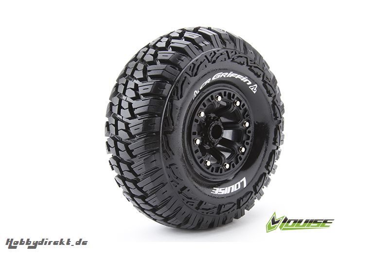 Louise RC - CR-GRIFFIN - 1-10 Crawler Reifen - Fertig Verklebt - Super Soft - 2.2 Felgen Schwarz - Hex 12mm - 1 Paar LR-T3235VB