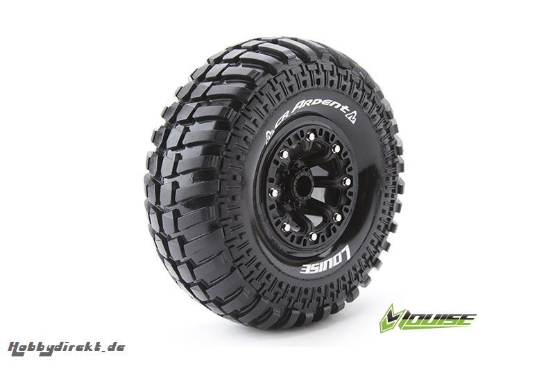 Louise RC - CR-ARDENT - 1-10 Crawler Reifen - Fertig Verklebt - Super Soft - 2.2 Felgen Schwarz - Hex 12mm - 1 Paar LR-T3237VB