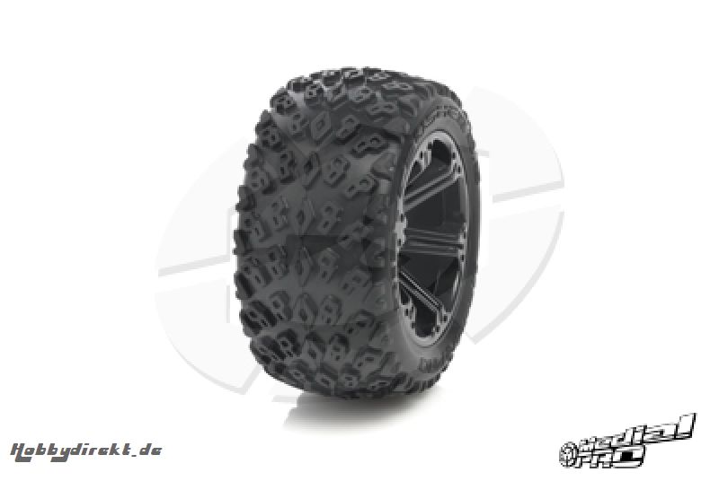 Medial Pro - Tyre set pre-mounted Dirt Crusher 2.8  , White rims fits Front  JATO, NITRO SPORT, NITRO RUSTLER MP-5540