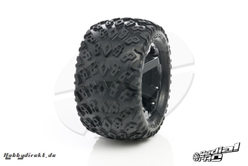 Medial Pro - Tyre set pre-mounted Dirt Crusher 4.0,  White rims 17mm Hex, fits REVO + MAXX series MP-5700