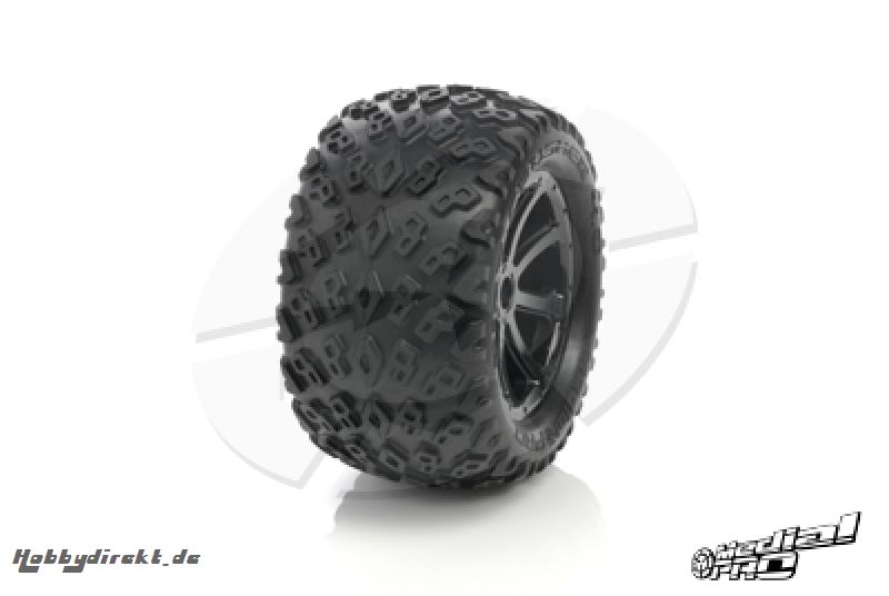 Medial Pro - Tyre set pre-mounted Dirt Crusher 4.0,  White rims 17mm Hex, fits SUMMIT, REVO + MAXX series MP-5800