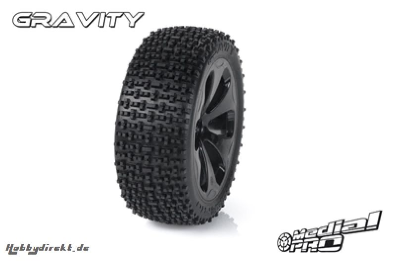 Medial Pro - Racing Reifen und Felgen verklebt - Gravity - M3 Soft - Schwarze Felgen - Vorder SLASH 2WD MP-6155-M3