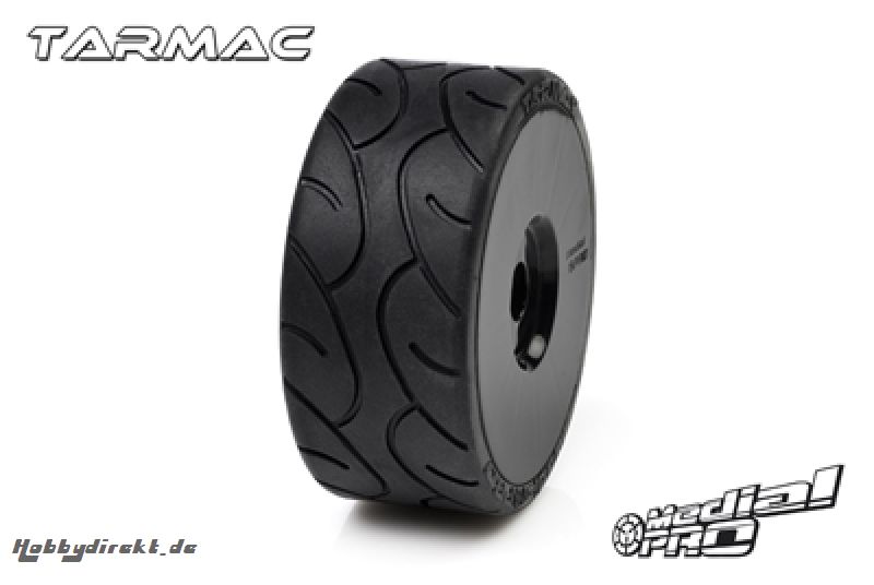 Medial Pro - Racing Reifen und Felgen verklebt - Tarmac - M2 Medium - Buggy 1/8 - 17mm Sechskant - Weisse Felgen MP-6485-M2