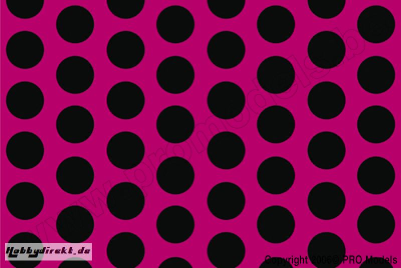 Oracover - Fun 1 (16mm Dots) Fluorescent Pink + Black ( Length : Roll 10m , Width : 60cm ) OR-41-014-071-010