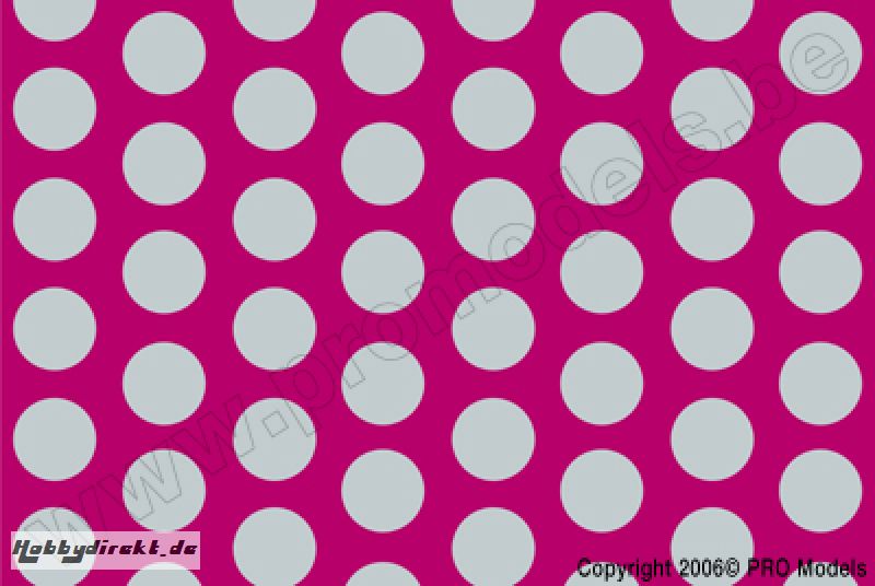 Oracover - Fun 1 (16mm Dots) Fluorescent Pink + Silver ( Length : Roll 10m , Width : 60cm ) OR-41-014-091-010