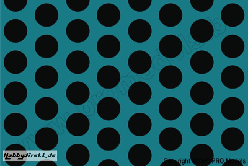 Oracover - Fun 1 (16mm Dots) Turquoise + Black ( Length : Roll 10m , Width : 60cm ) OR-41-017-071-010