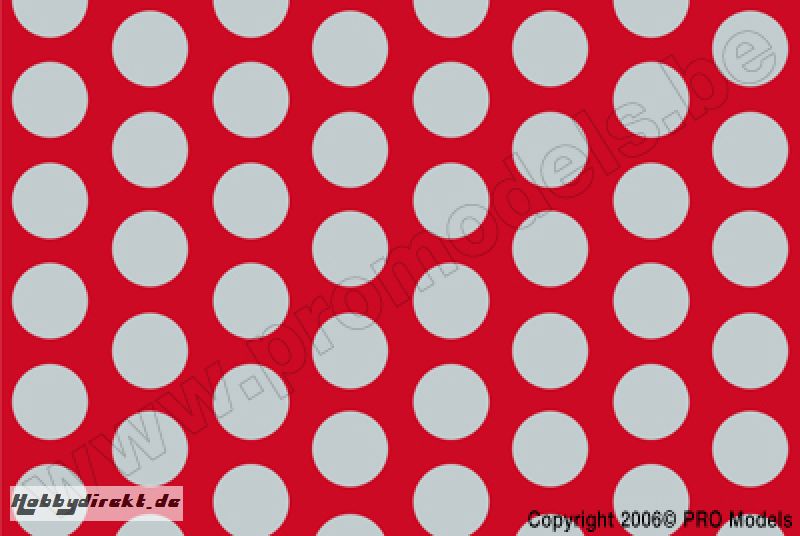 Oracover - Fun 1 (16mm Dots) Fluorescent Red + Silver ( Length : Roll 10m , Width : 60cm ) OR-41-021-091-010