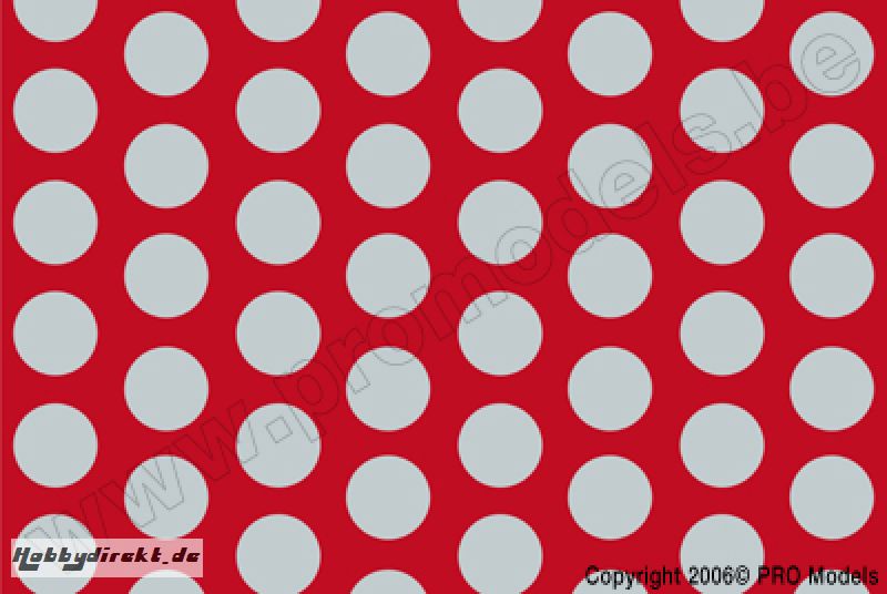 Oracover - Fun 1 (16mm Dots) Light Red + Silver ( Length : Roll 10m , Width : 60cm ) OR-41-022-091-010