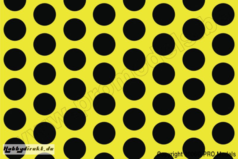 Oracover - Fun 1 (16mm Dots) Fluor. Yellow + Black ( Length : Roll 10m , Width : 60cm ) OR-41-031-071-010