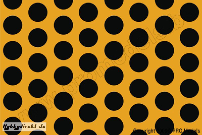 Oracover - Fun 1 (16mm Dots) Cadmium Yellow + Black ( Length : Roll 10m , Width : 60cm ) OR-41-033-071-010