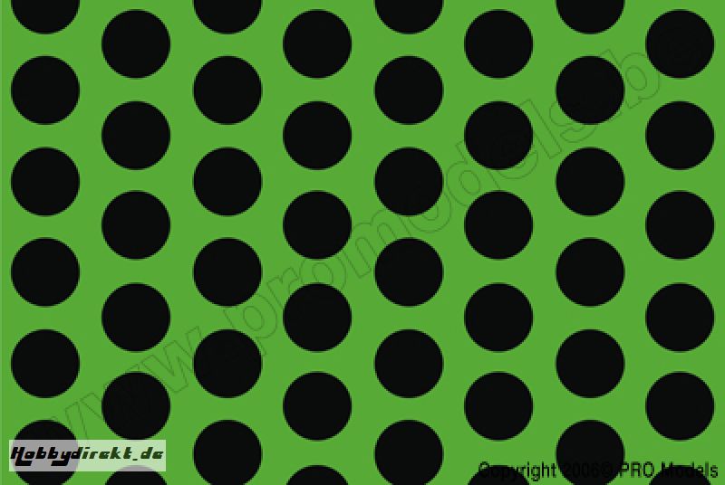 Oracover - Fun 1 (16mm Dots) Fluorescent Green + Black ( Length : Roll 10m , Width : 60cm ) OR-41-041-071-010