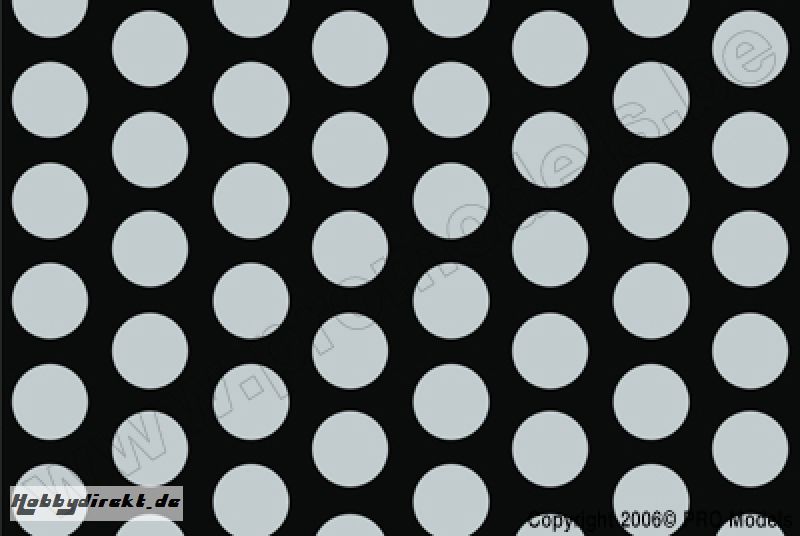 Oracover - Fun 1 (16mm Dots) Black + Silver ( Length : Roll 10m , Width : 60cm ) OR-41-071-091-010