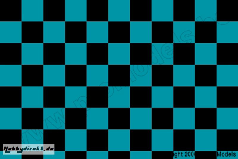 Oracover - Fun 4 (12,5mm Square) Turquoise + Black ( Length : Roll 10m , Width : 60cm ) OR-44-017-071-010