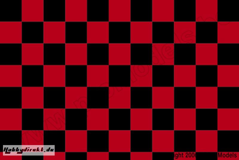 Oracover - Fun 4 (12,5mm Square) Red + Black ( Length : Roll 10m , Width : 60cm ) OR-44-023-071-010