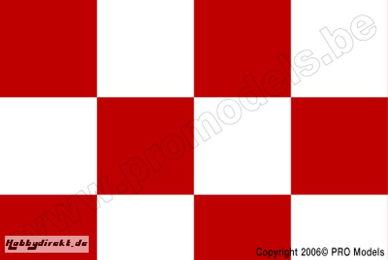 Oracover - Fun 6 (104mm Square) White - Red ( Length : Roll 10m , Width : 60cm ) OR-691-010-023-010