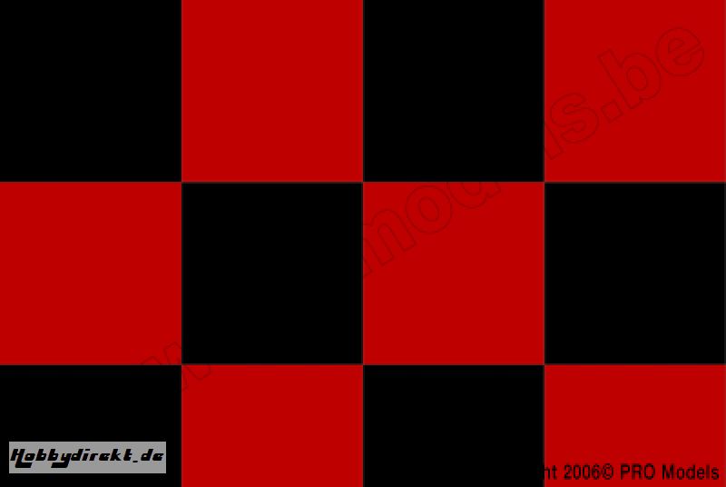 Oracover - Fun 6 (104mm Square) Red - Black ( Length : Roll 10m , Width : 60cm ) OR-691-023-071-010