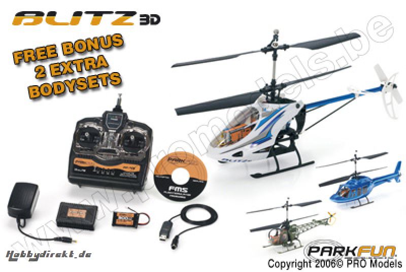 PARKFUN BLITZ 3D RTF 35MHZ MODE 2 EU + FLIGHT SIM + 2 BODIES PF-120-35M2-EU