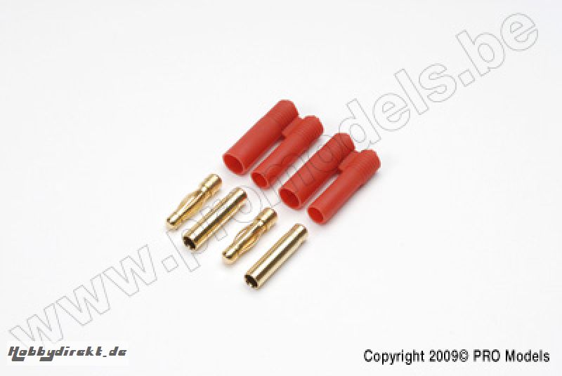 GOLD CONN. 4MM POLARITY PROTECTED 2PCS PL240