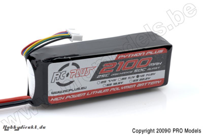 RC Plus - Python Plus 25-30C 2100 Mah 4S1P 14,8V LiPo Batterypack, Deans Conn. RC-A25-2100-4S1P