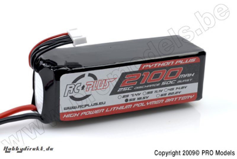 RC Plus - Li-Po Akku - Python Plus 25-30C - 2100 mAh - 5S1P - 18,5V - Deans Stecker RC-A25-2100-5S1P