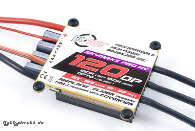 RC Plus - Skymax Pro 120 HV - Flugregler für Brushless Motoren - 120A - 6-12S - Opto RC-SKP-120-O