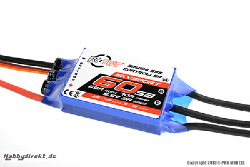 RC Plus - Skysport 60 - Flugregler für Brushless Motoren - 60A - 2-4S - Sbec RC-SKS-060-SB