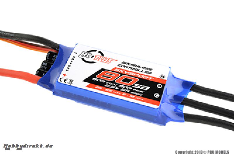 RC Plus - Skysport 80 - Flugregler für Brushless Motoren - 80A - 2-6S - Sbec RC-SKS-080-SB