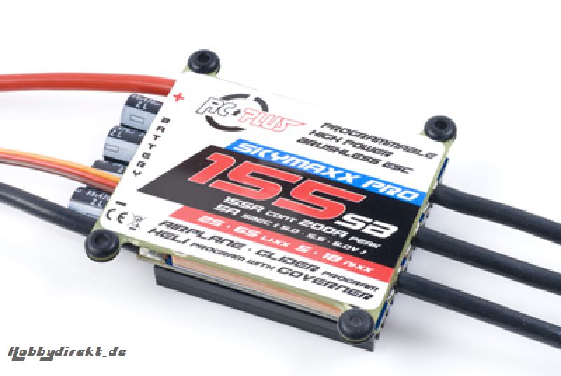 RC Plus - Skymax Pro 155 - Flugregler für Brushless Motoren - 155A - 2-6S - Sbec RC-SKX-155-SB