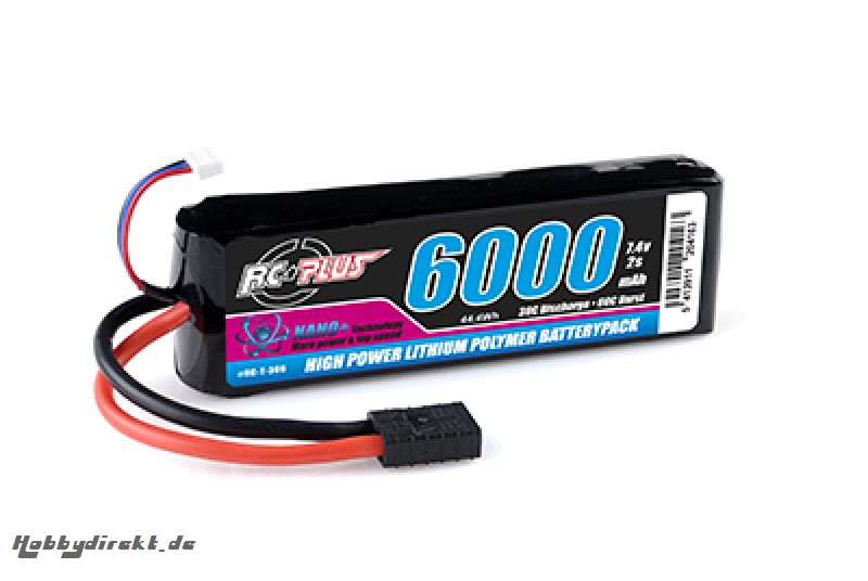 RC Plus - Python Plus Car 35C 6000 Mah 2S 7,4V Softcase Car Li-Po, TRX Conn. RC-T-306