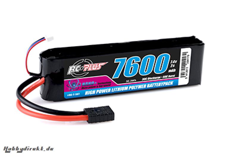 RC Plus - Python Plus Car 35C 7600 Mah 2S 7,4V Softcase Car Li-Po, TRX Conn. RC-T-307