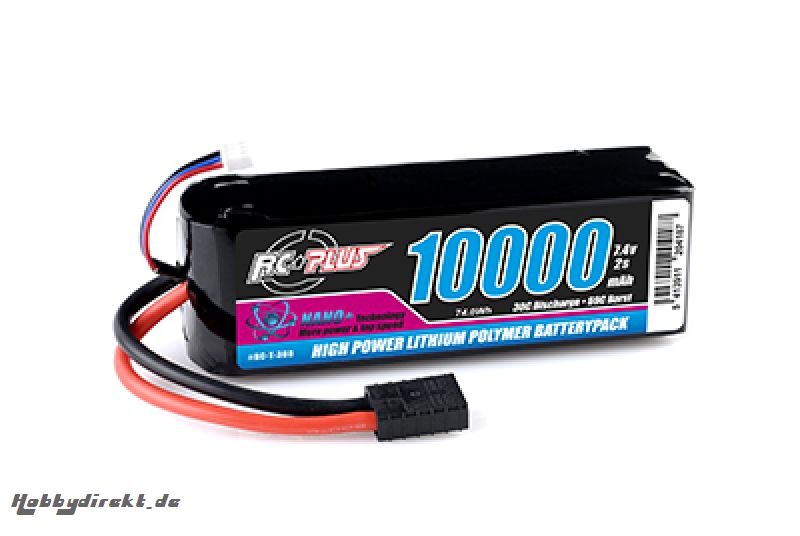 RC Plus - Python Plus Car 35C 10000 Mah 2S 7,4V Softcase Car Li-Po, TRX Conn. RC-T-308