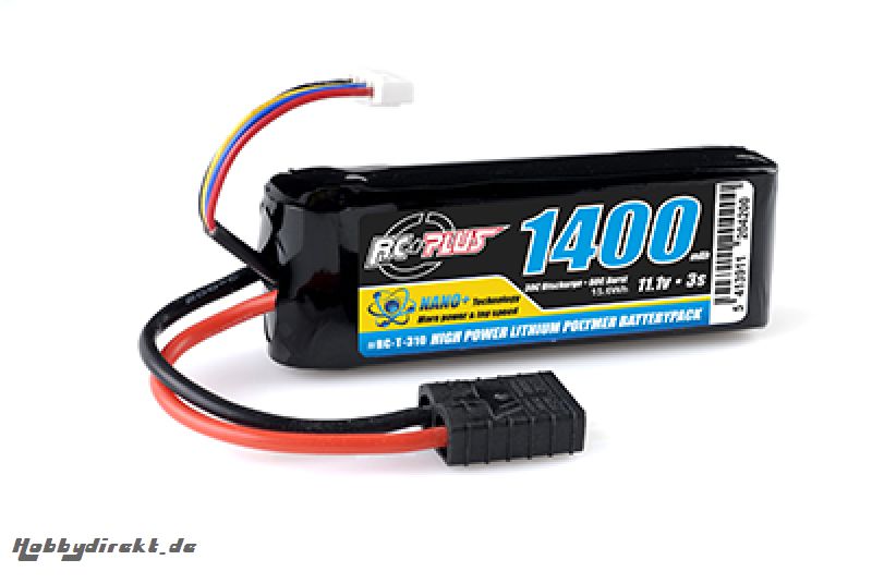 RC Plus - Python Plus Car 35C 1400 Mah 3S 11,1V Softcase Car Li-Po, TRX Conn. RC-T-310