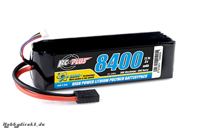 RC Plus - Python Plus Car 35C 8400 Mah 3S 11,1V Softcase Car Li-Po, TRX Conn. RC-T-316