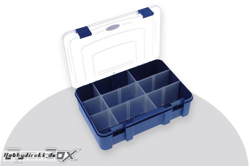 Rocabox - Sortimentskiste - RD-2719-07-09 - Blau / Transparent - 9 Fächer RD-2719-07-09