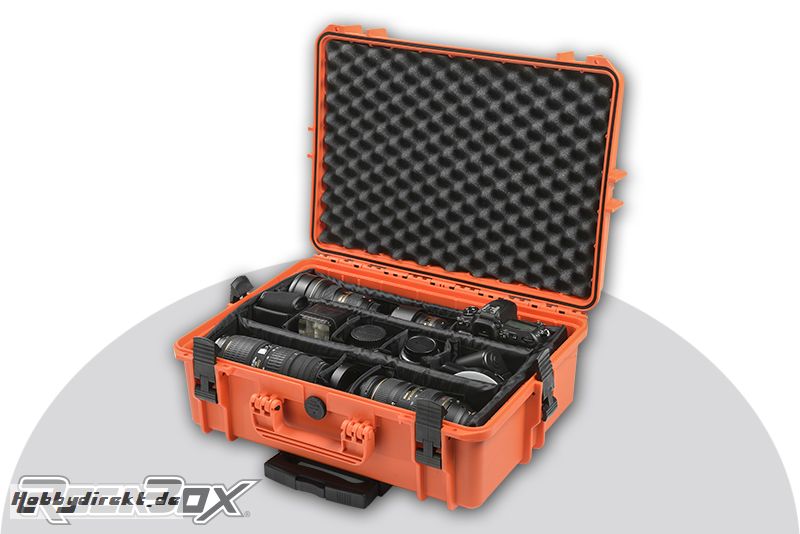 Rocabox - Universal Camera Trolley Koffer - Wasserdicht IP67 - Orange - RW-5035-19-OCTR - Camera Einlage RW-5035-19-OCTR