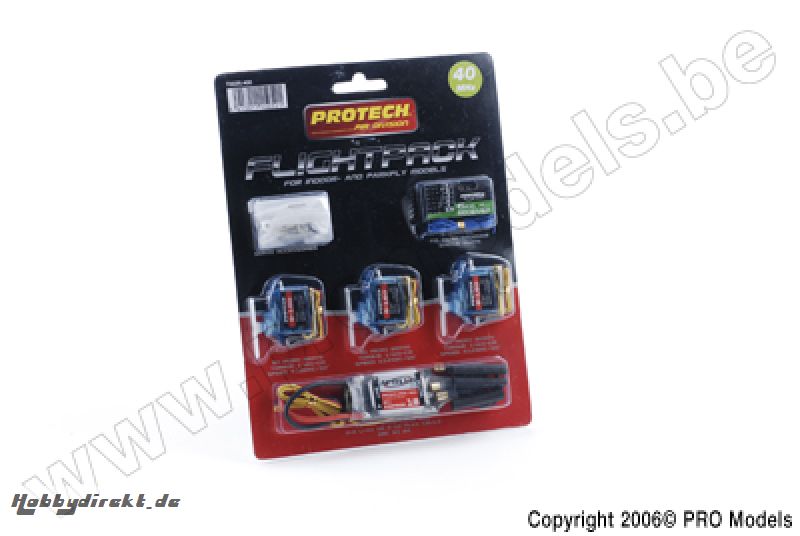 Protech RC - Flightpack 40Mhz 6Ch + 3X B170 + Pro.E18 T0225.400