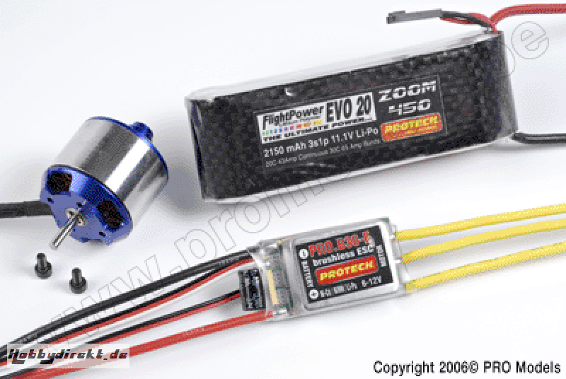 Protech RC - Protech Rc - Power Set Zoom 450 (Bl Motor + Bl Esc + Lipo 2150 3S1P) T0502.500