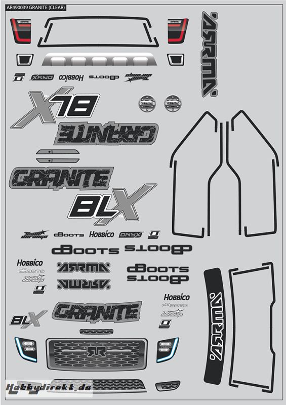 Arrma Granite Body Decals - 2014 Sp AR490039