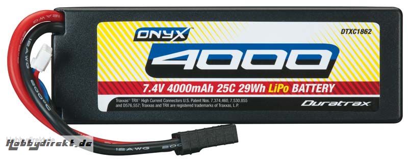 LiPo 7.4V 4000mAh TRX-Stecker 25C 2S Hard DTXC1862