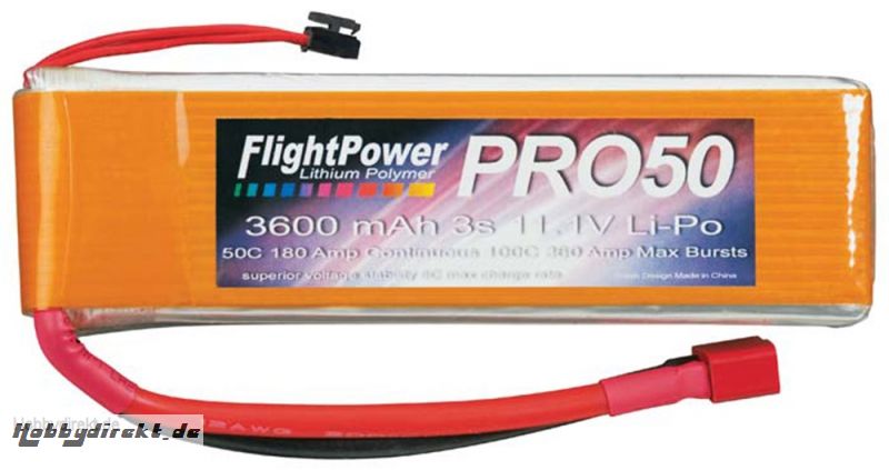 Pro50 50C 3600 3S 11.1V LiPo Revell RC Pro Hobbico FPWP5080