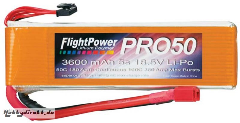 Pro50 50C 3600 5S 18.5V LiPo Revell RC Pro Hobbico FPWP5082