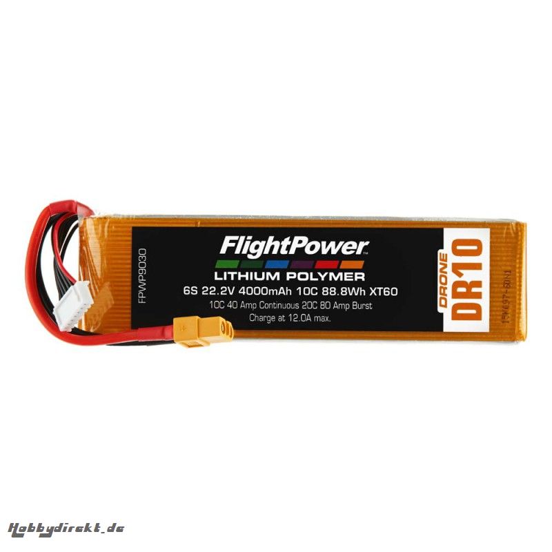 Flightpower LIPO DRONE 22.2V 4000mAh 10C XT6 FPWP9030