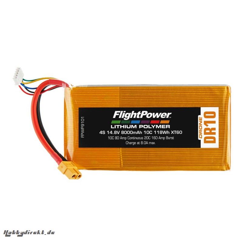 Flightpower LIPO DRONE 14.8V 8000mAh 10C XT6 FPWP9101