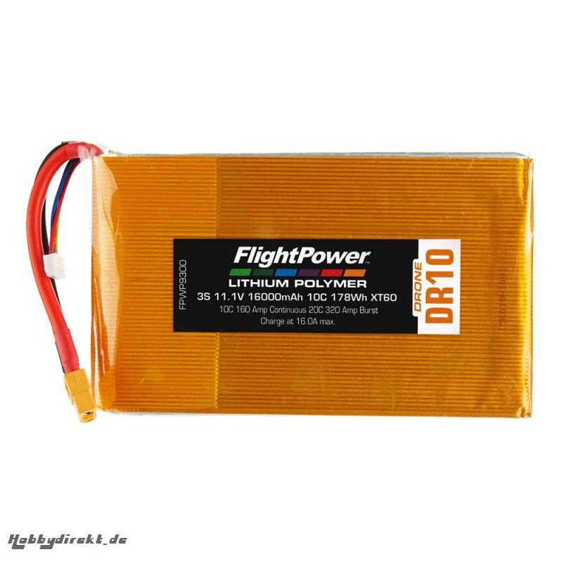 LIPO DRONE 11.1V 16000mAh 10C XT FPWP9300